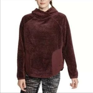 Nike Burgundy Fleece Sherpa Pullover Hoodie Small